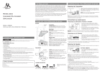 Acoustic Research AW-825 - Owners Manual